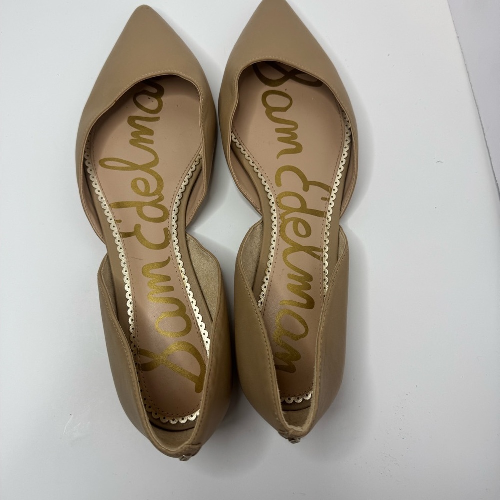 Sam Edelman Pointed Toe D'Orsay Flats in Taupe - Picture 3 of 8